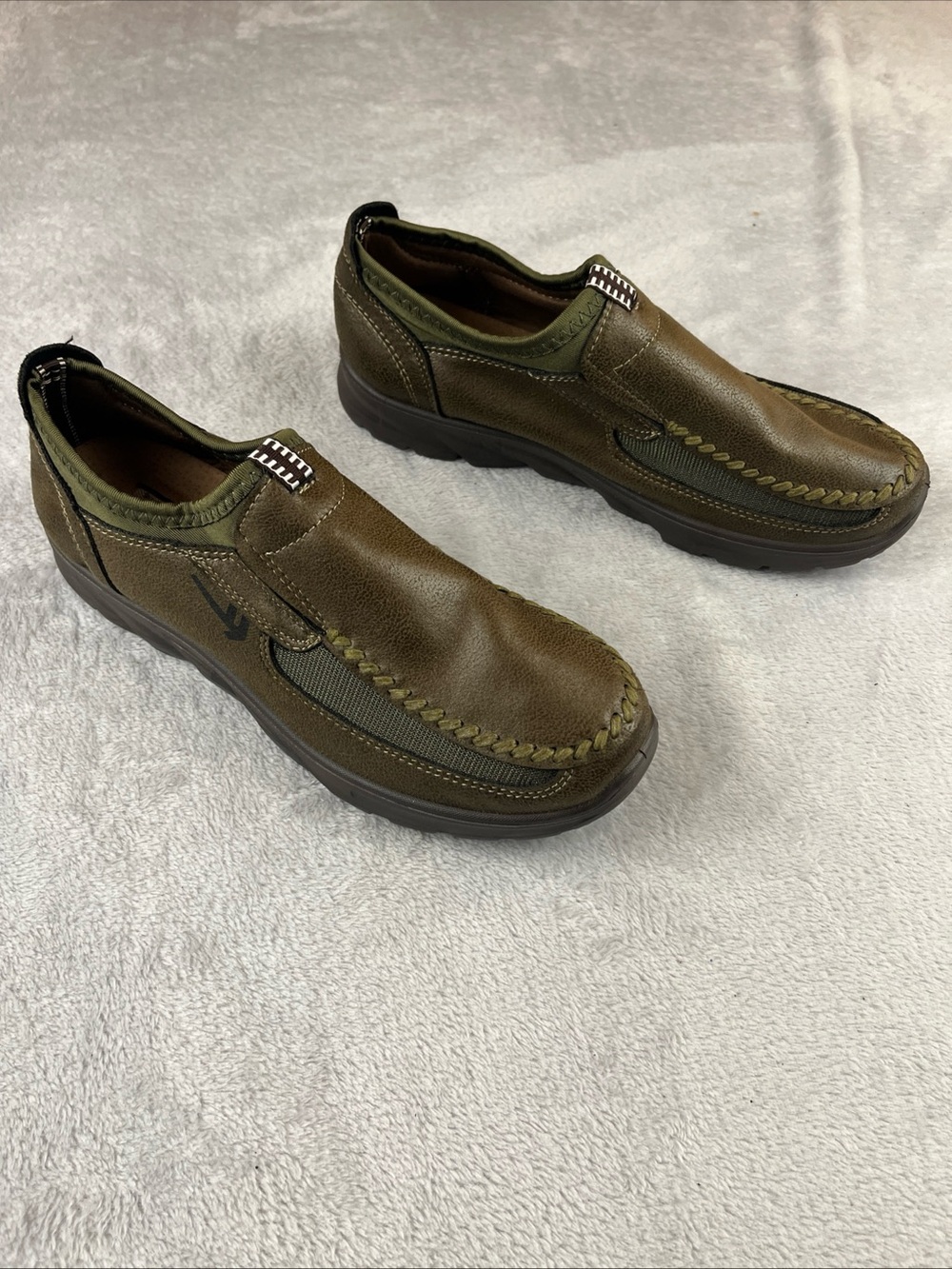 Bu Rui Jing Mens brown slip on shoes size 280 US Size 10